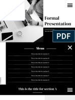 Formal Presentation Sections