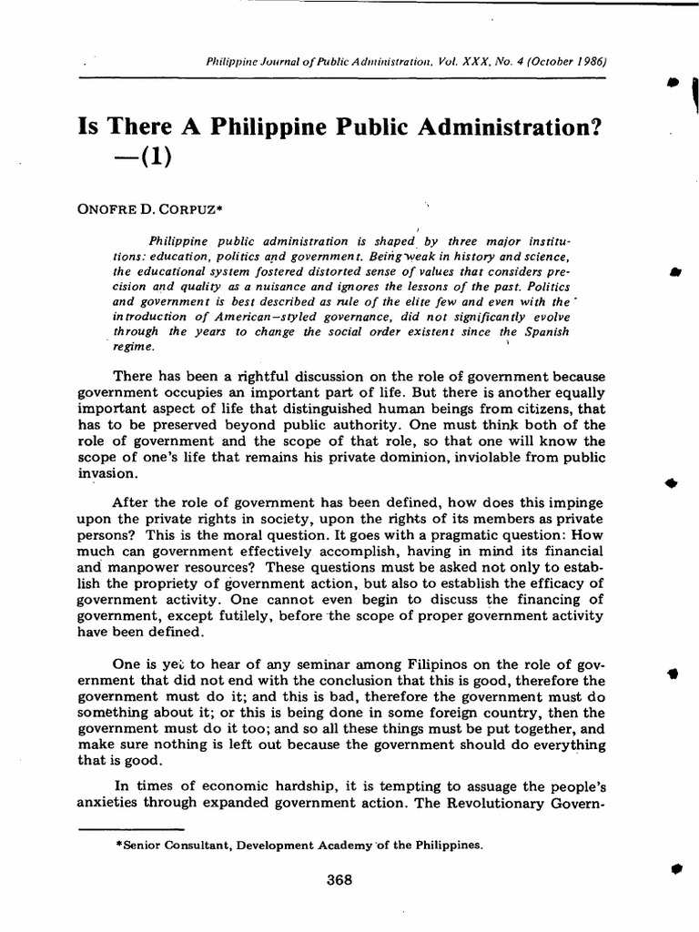 Philippine Public Administration Analysis | PDF | Philippines