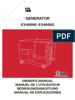 Generator: Owner'S Manual Manuel de L'Utilisateur Bedienungsanleitung Manual de Explicaciones