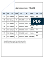 Maritime - Speaking Benchmark Schedule - 09 March 2022: Group Level Test Room Date Time Examiner Cover in Class