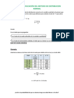 EJEMPLO DE APLICACIÓN DEL METODO DE DISTRIBUCION NORMAL