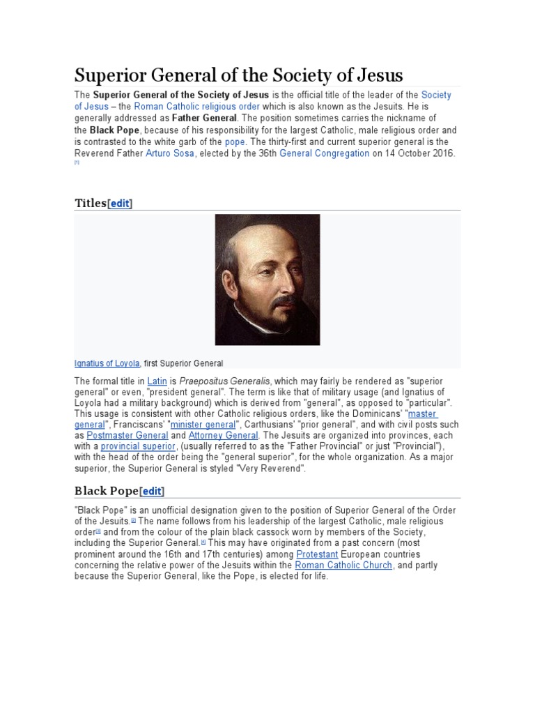 Superior general of the society of jesus pdf catholic church