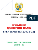 EVEN SEMESTER (2021-22) : Loyola College (Autonomous) CHENNAI - 600 034