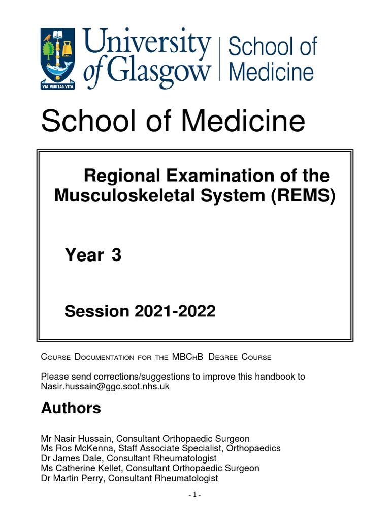 REMS Booklet For Y3 Students - 2021-22 | PDF | Anatomical Terms Of ...
