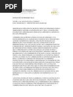 INSTRUÇÕES DO PRIMEIRO GRAU