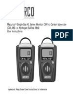 Macurco Single-Gas XL Series Monitor, CM-1 Carbon Monoxide (CO), HS-1 Hydrogen Sulfide (H S) User Instructions