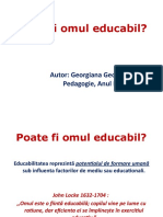 Poate Fi Omul Educabil