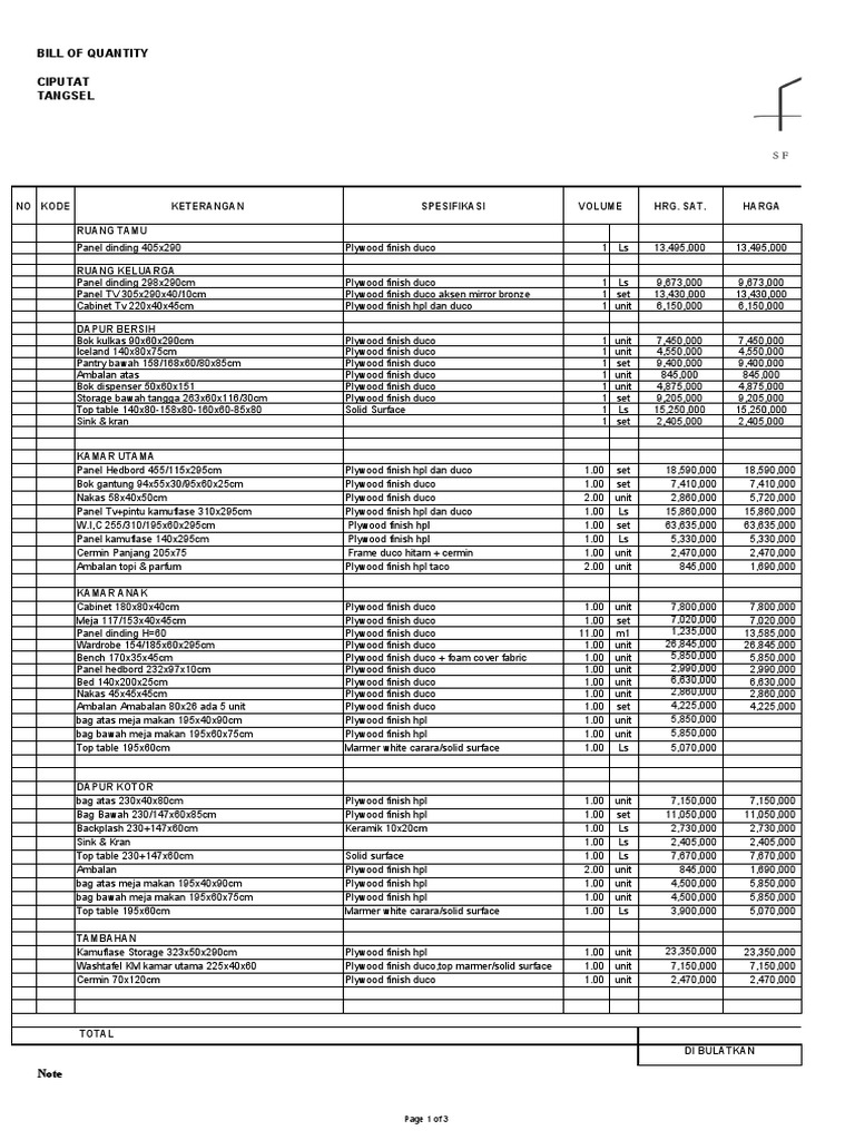 RAB Interior Plywood Ciputat 2021 | PDF | Building Engineering | Materials