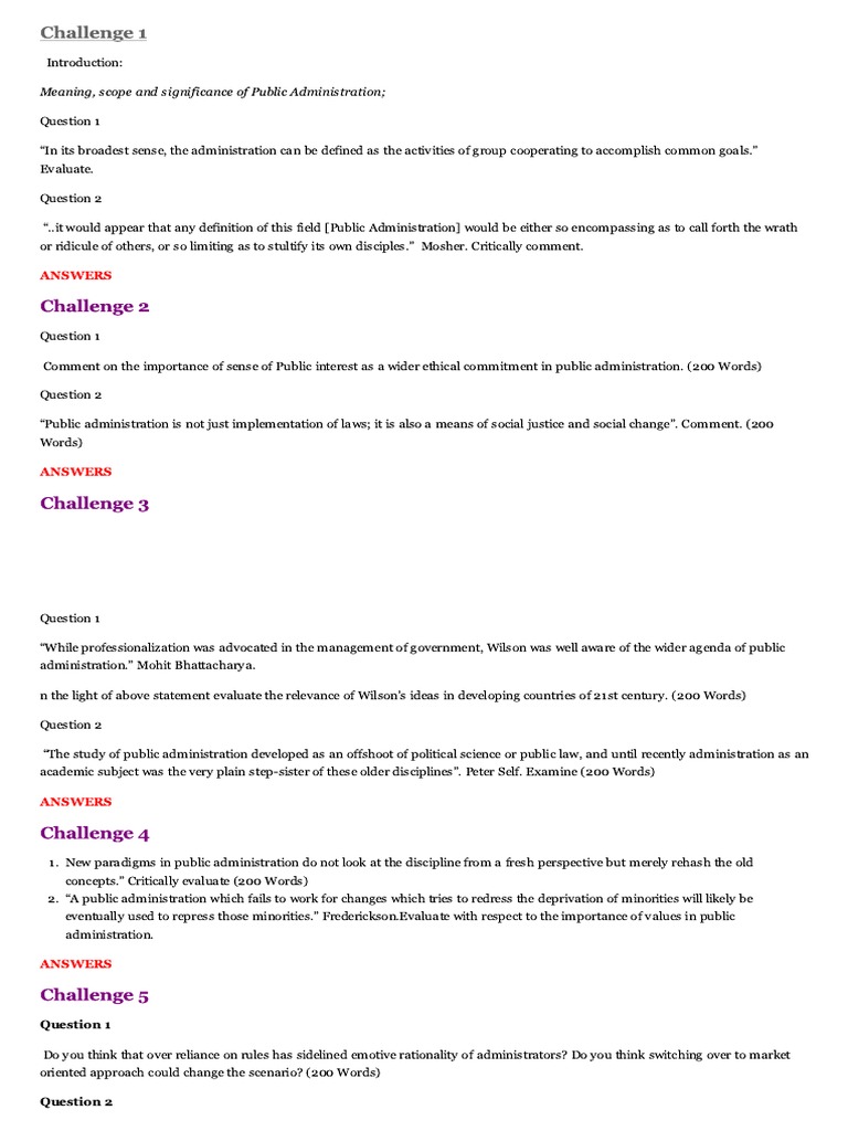 Public Administration - Insights 2.0 | PDF