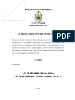 Ley de Reforma Parcial de la Ley de Régimen Politico del Estado Trujillo 06 06 2019