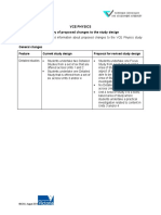 Vce Physics Summary of Proposed Changes To The Study Design