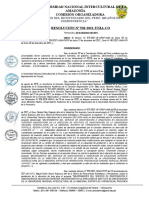 Universidad Nacional Intercultural de La Amazonía Comisión Organizadora