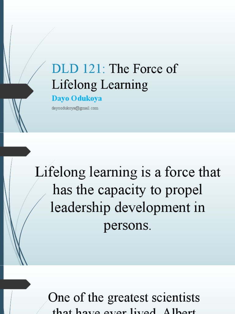 DLD 121 Lifelong Learnng | PDF | Lifelong Learning | Learning