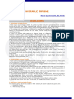 Hydraulic Turbine: Skip To Questions (IAS, IES, GATE)