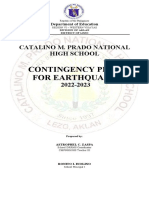 Contingency Plan For Earthquake: Catalino M. Prado National High School