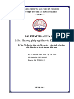 Môn: Phương pháp nghiên cứu KHXH&NV: Bài Kiểm Tra Giữa Kỳ