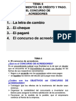 Tema 6. Los Instrumentos de Crédito y Pago. El Concurso de Acreedores