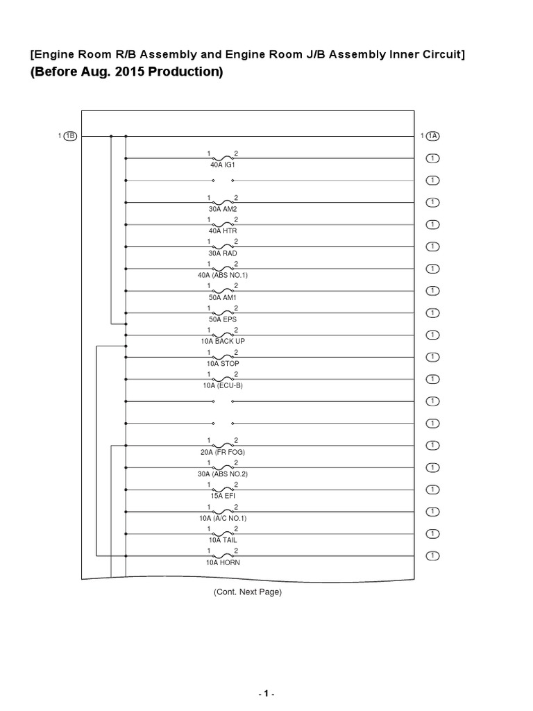 (Before Aug. 2015 Production) (Engine Room R/B Assembly and Engine