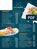 Carta La Caleta comida mariscos ceviche