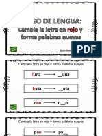 Cambia Letra Formar Palabras Nuevas