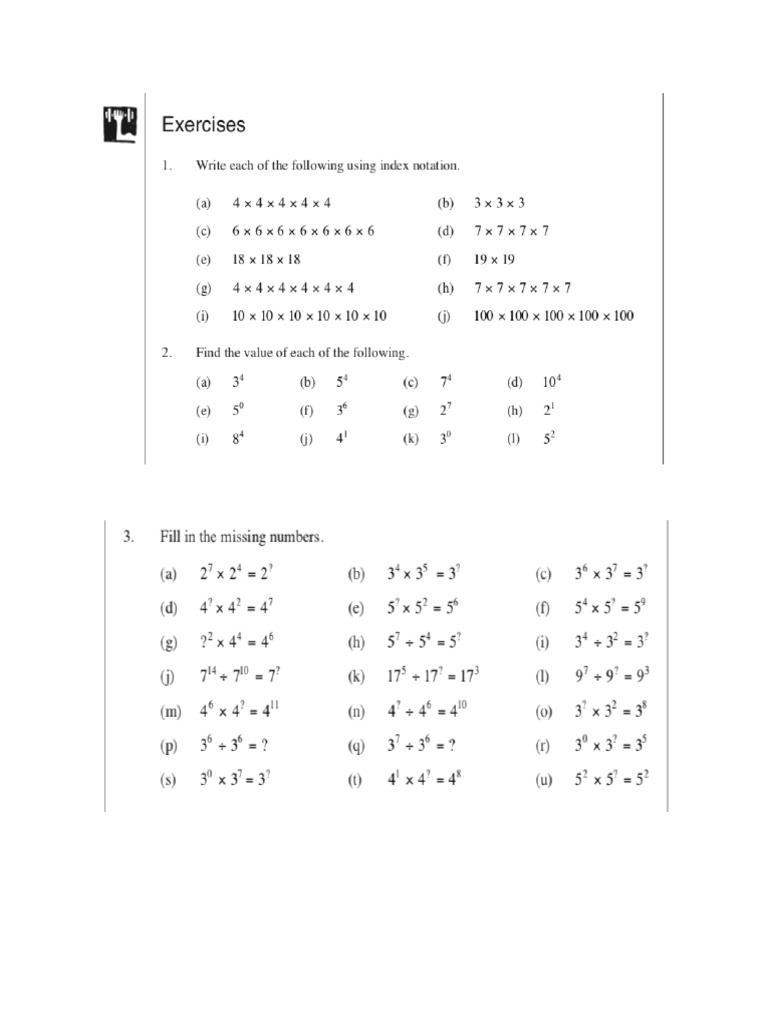 Worksheet 2 INDICES PDF