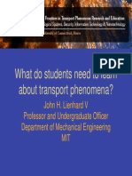What Do Students Need To Learn About Transport Phenomena