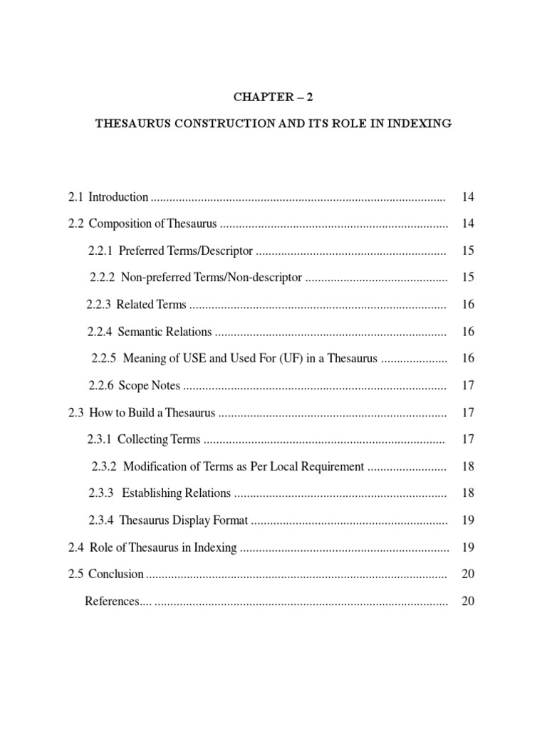 Chapter 2 Thesaurus Construction and Its Role in Indexing PDF