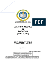 Learning Module IN Robotics (FRELEC103) : Preliminary Term