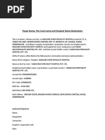 Declaration Form (Pan Card, Payee Name and Hospital Name)