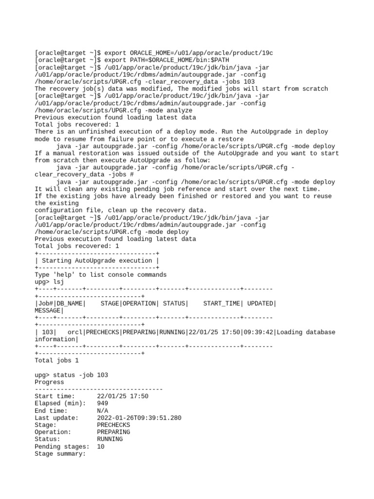 Upgrade To 19c | PDF | Java (Programming Language) | Oracle Corporation