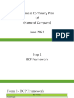 Business Continuity Plan of (Name of Company) June 2022