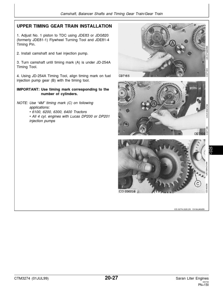 Upper Timing Gear Train Installation PDF Bearing (Mechanical) Gear