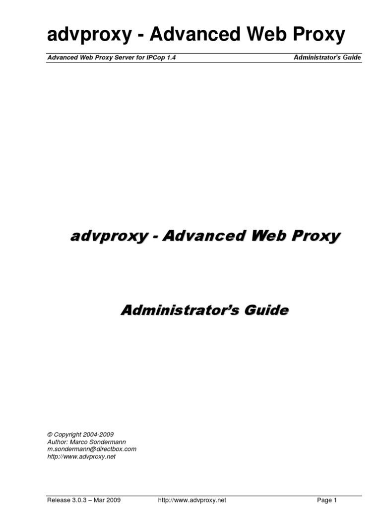 Advanced Web Proxy Admin Guide | PDF | Computers