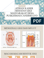 Pelatihan Kader Kesehatan Gigi Masyarakat Desa Puskesmas Candimulyo