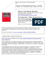 Ethnic and Racial Studies: To Cite This Article: Steven Vertovec (2007) : Introduction: New Directions in The