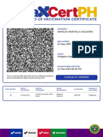 Covid-19 Vaccination Certificate: Marilou Montilla Aguilera