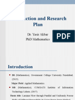 Introduction and Research Plan: Dr. Yasir Akbar PHD Mathematics