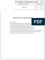 Method of Steam Piping: Method Statement For Mechanical Work