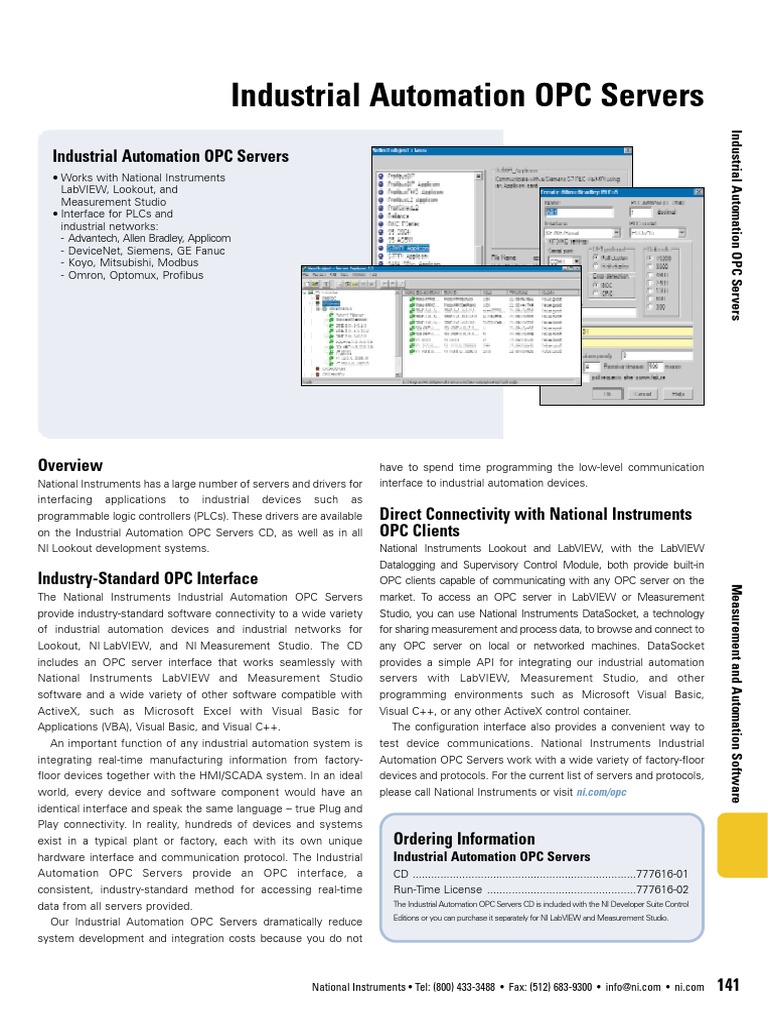 Industrial Automation Opc Servers Pdf Automation Programmable