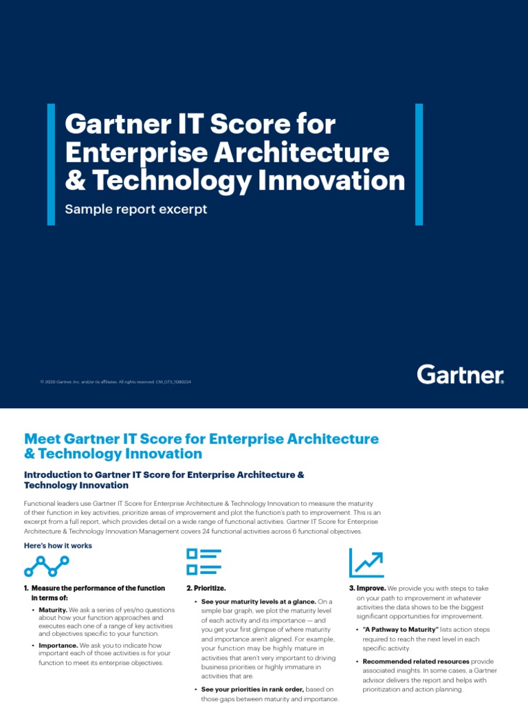 Gartner It Score For Enterprise Architecture and Technology Innovation