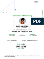 Certificate of Learning: Boobalan.C