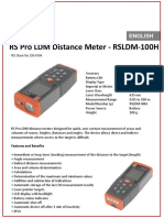 RS Pro LDM Distance Meter - RSLDM-100H: Datasheet
