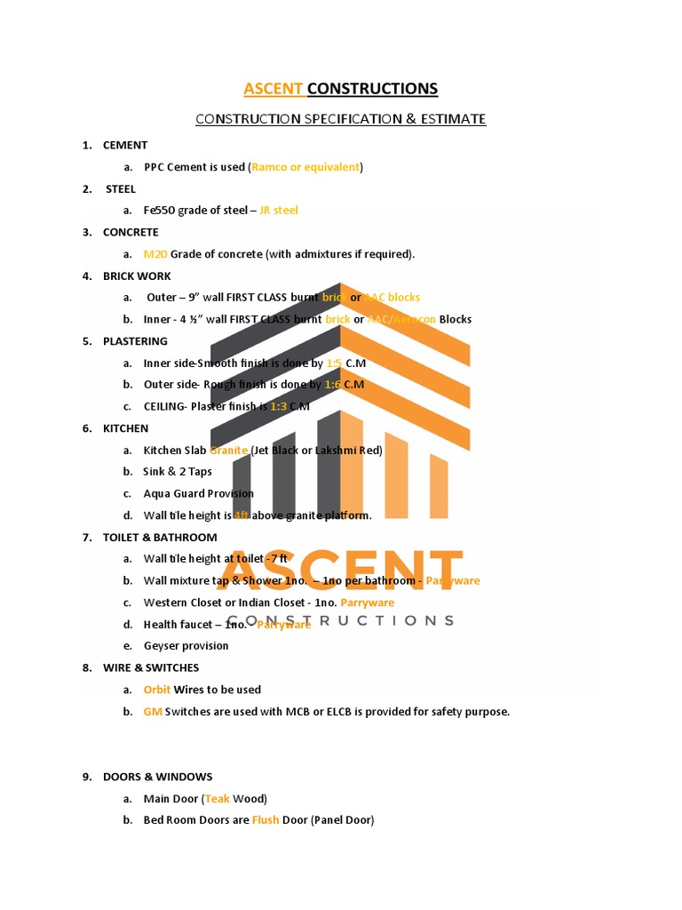 Construction Specification | PDF