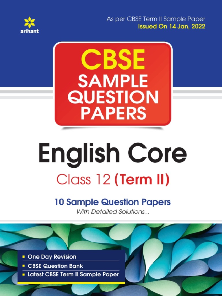 Arihant Class 12 English Core Term 2 Sample Papers Unlocked PDF