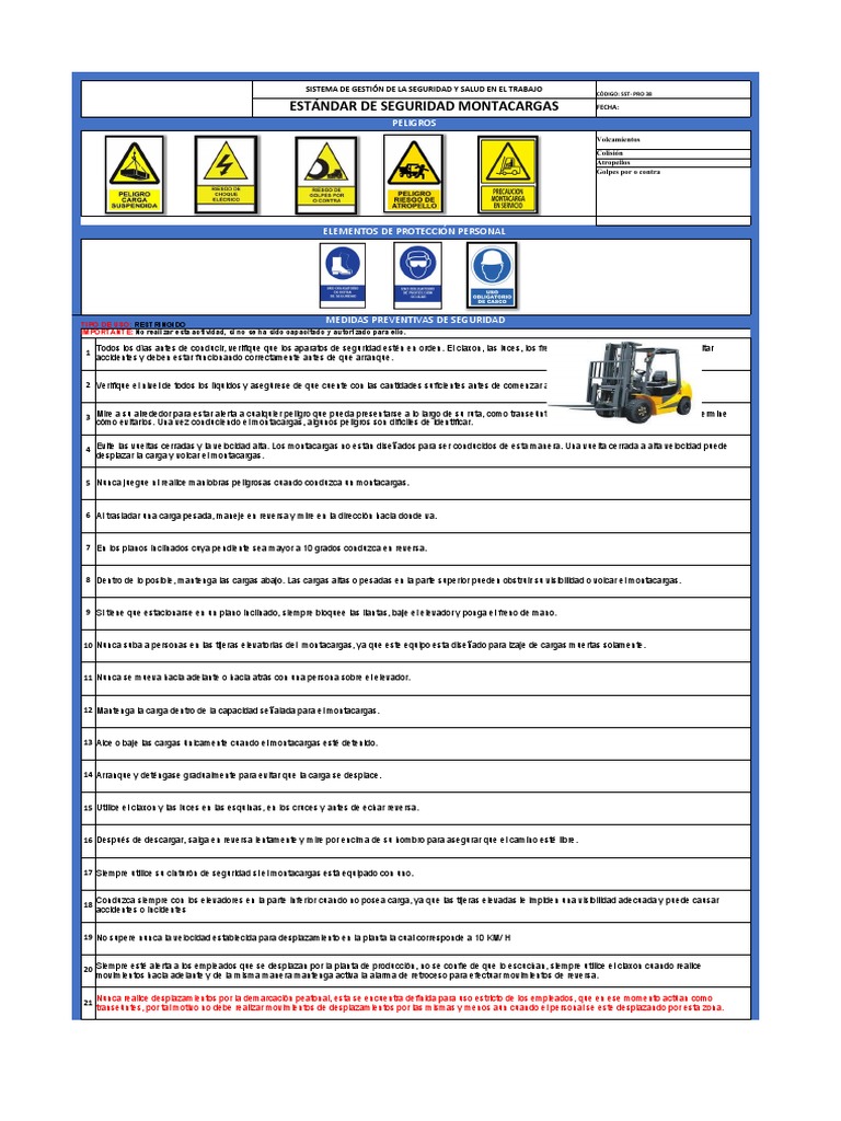 Seguridad en el Manejo de Montacargas | PDF | Máquina elevadora
