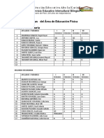 Registro de Notas de Educacion Fisica