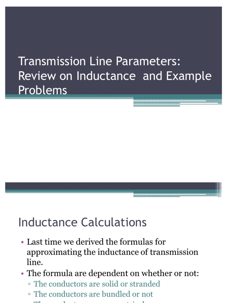 Transmission Line Inductance Formulas | PDF | Inductance | Differential ...