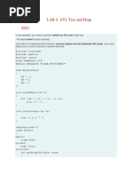 LAB 4: AVL Tree and Heap EX5:: Delete On AVL Tree Insert Remove (Replace by The Maximum Left Node)