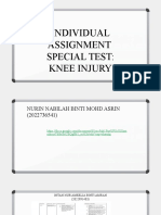 Individual Assignment Special Test Knee Injury