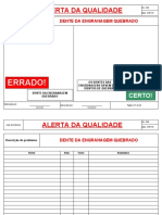 Engrenagem quebrada alerta qualidade